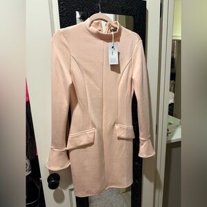 Elegant Peach Long Sleeve Dress